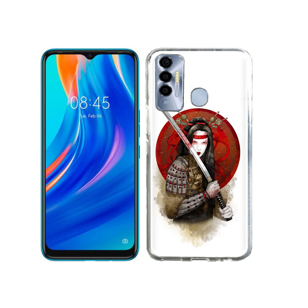 

Чехол MyPads Tocco для Tecno Spark 7P рисованная девушка с катаной, Прозрачный, Tocco