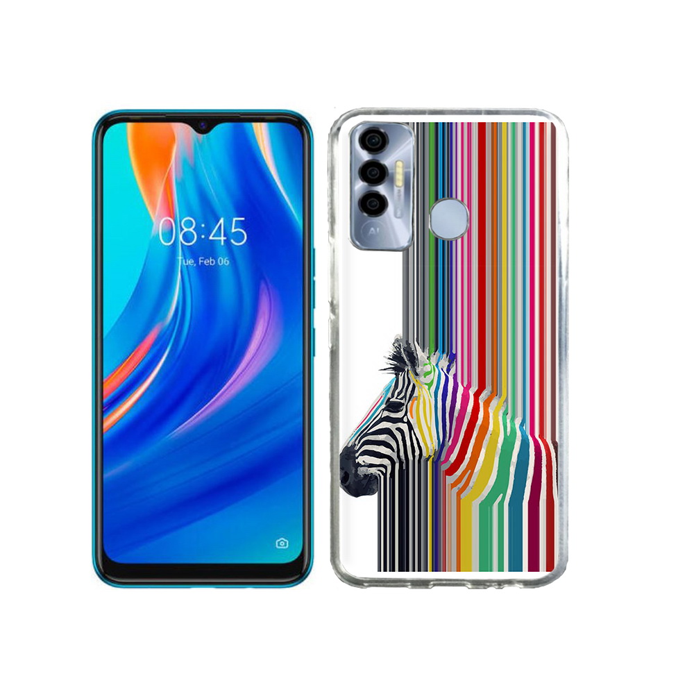 

Чехол MyPads Tocco для Tecno Spark 7P радужная зебра, Прозрачный, Tocco