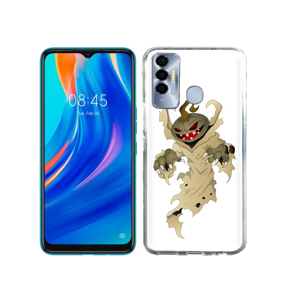 

Чехол MyPads Tocco для Tecno Spark 7P призрак хэллоуина, Прозрачный, Tocco