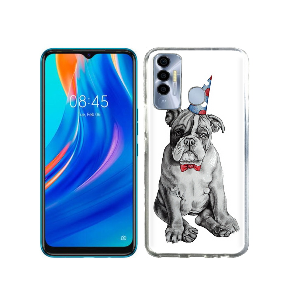 

Чехол MyPads Tocco для Tecno Spark 7P праздничный щенок, Прозрачный, Tocco