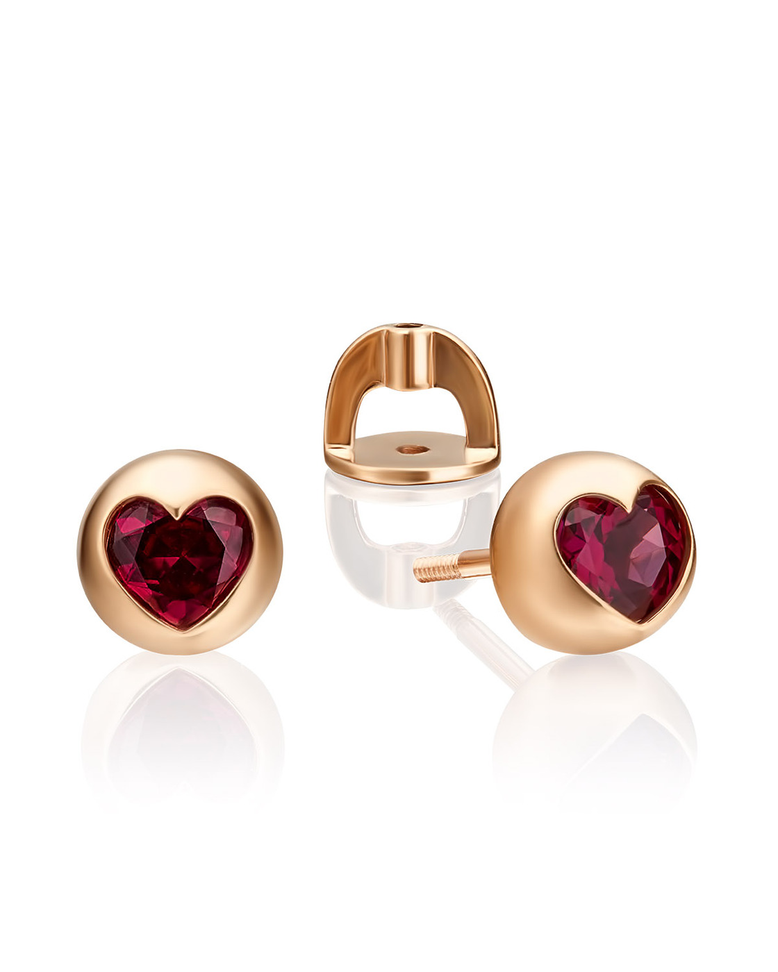 

Серьги пусеты из красного золота PLATINA jewelry 02-4577-00, гранат, 02-4577-00
