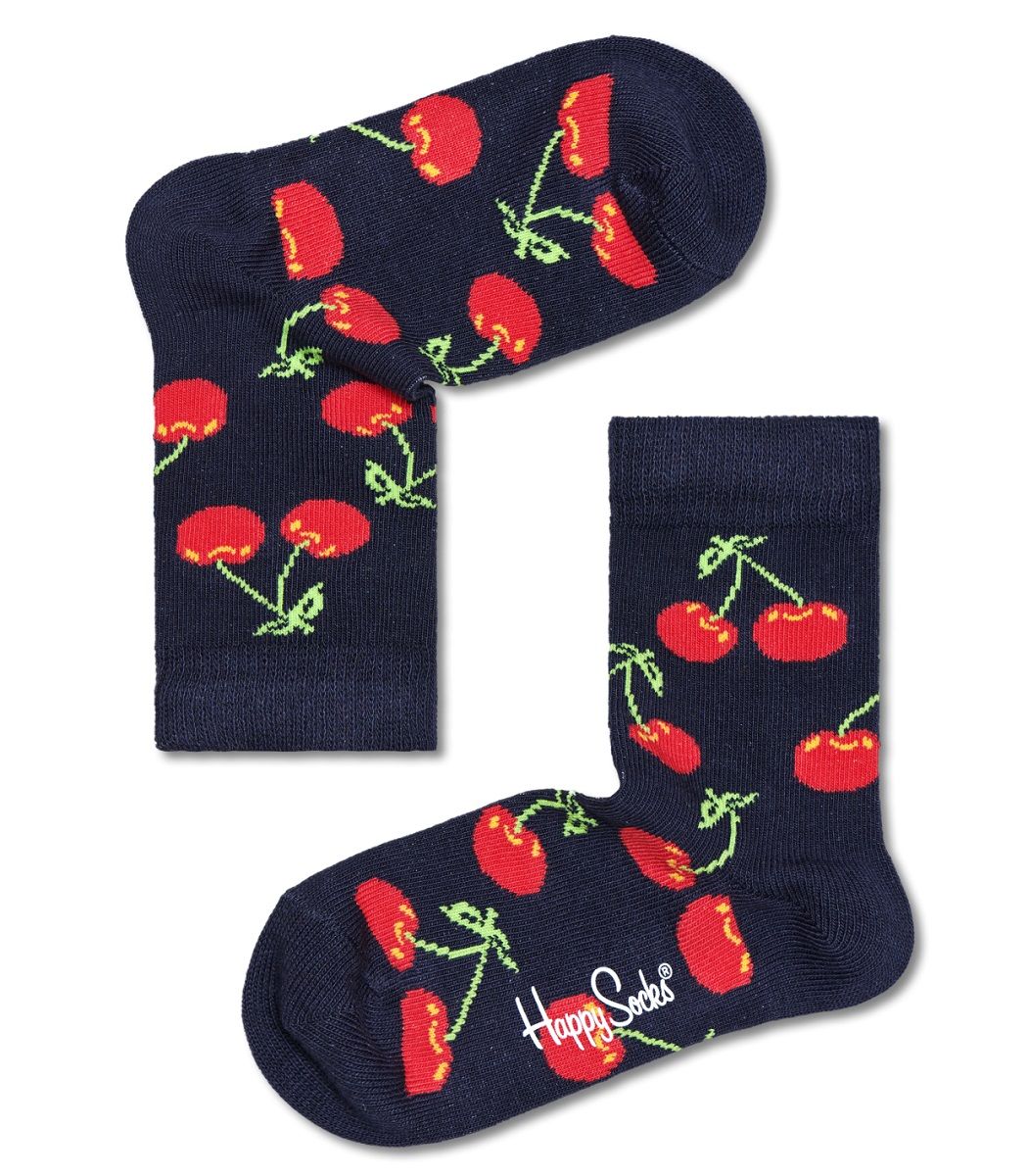 Детские носки Kids Cherry Sock с вишенками Happy socks темно-синий 4-6Y