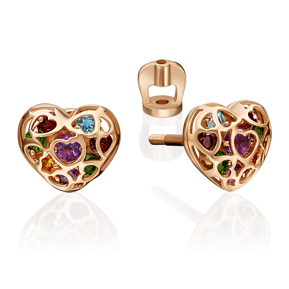 

Серьги из золота PLATINA jewelry 02-4565-00, хромдиопсид, 02-4565-00