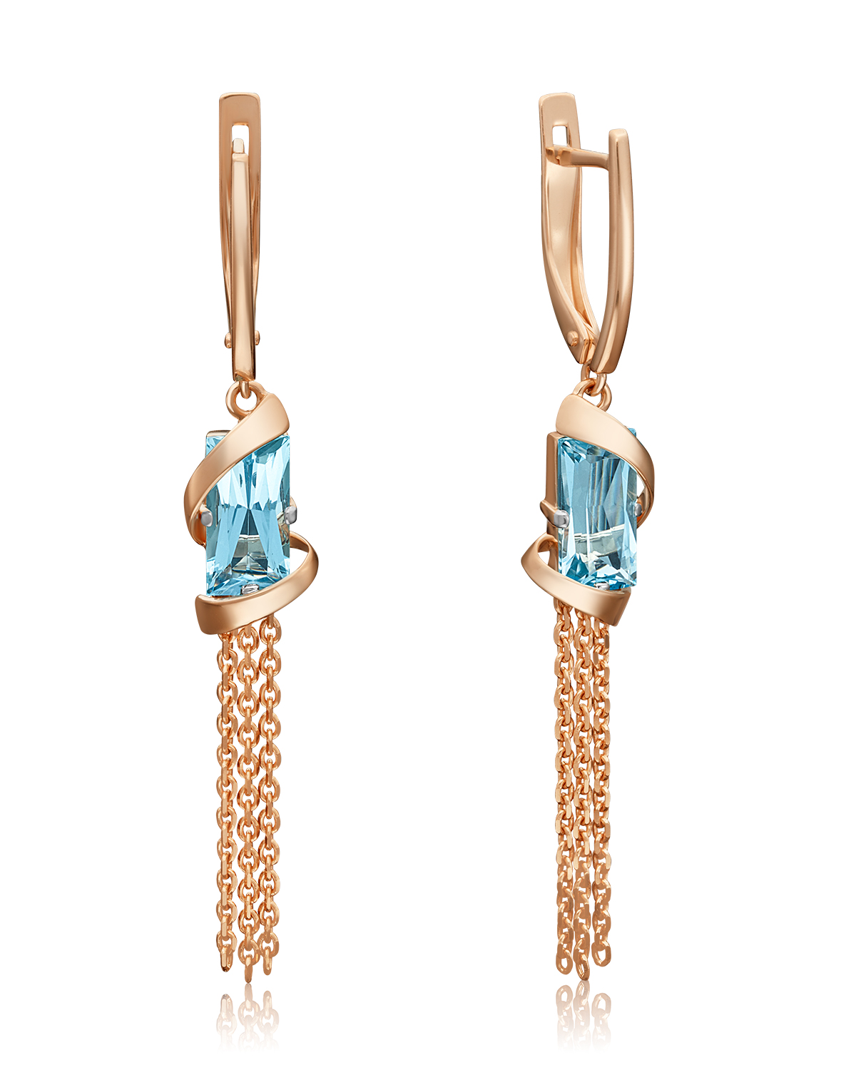 

Серьги подвески из красного золота PLATINA jewelry 02-4563-00, топаз, 02-4563-00