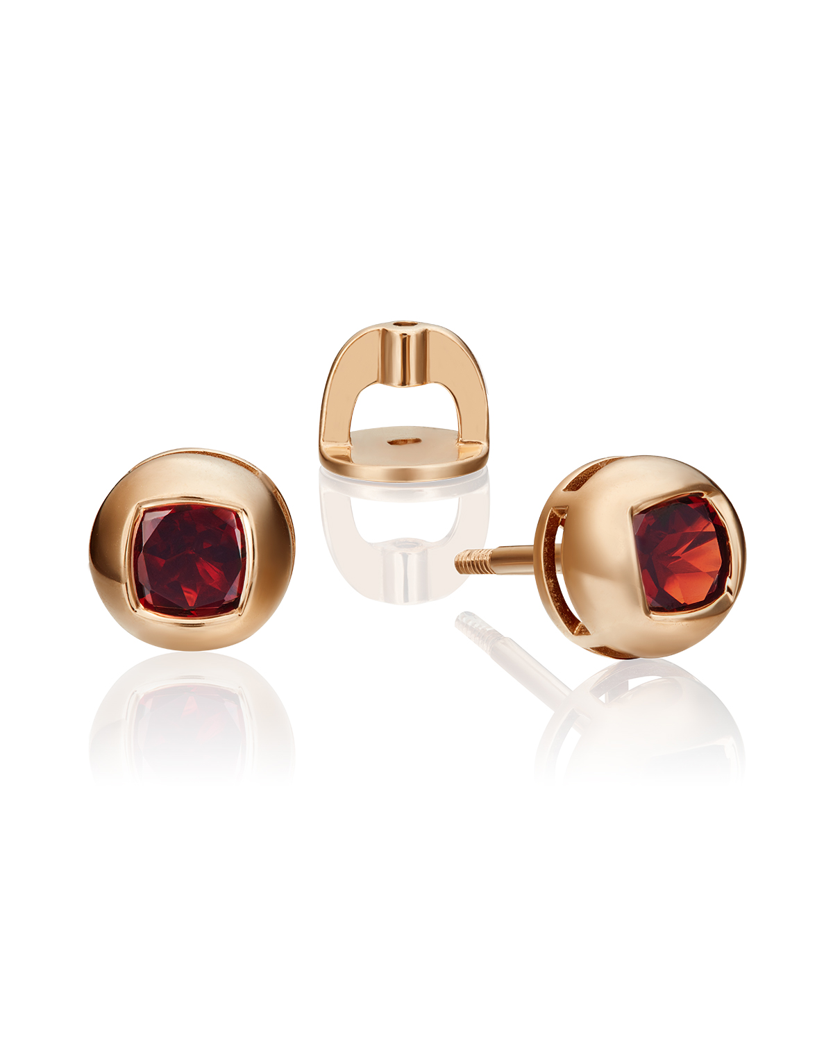 

Серьги пусеты из красного золота PLATINA jewelry 02-4559-00, гранат, 02-4559-00