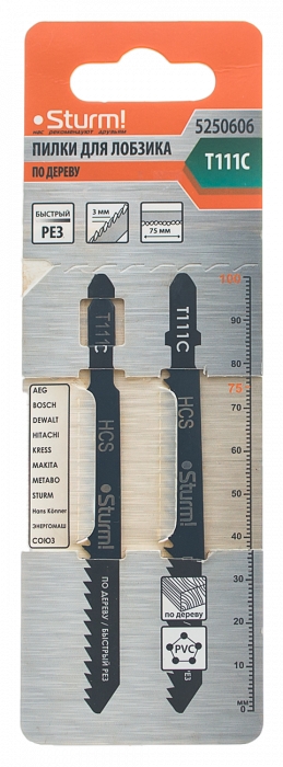 Пилки для лобзика STURM T111C (2шт) 5250606 (STURM)