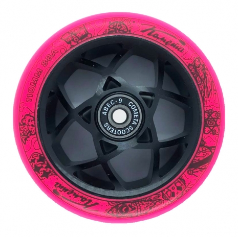 Колесо для самоката Комета Атом Розовый/чёрный
