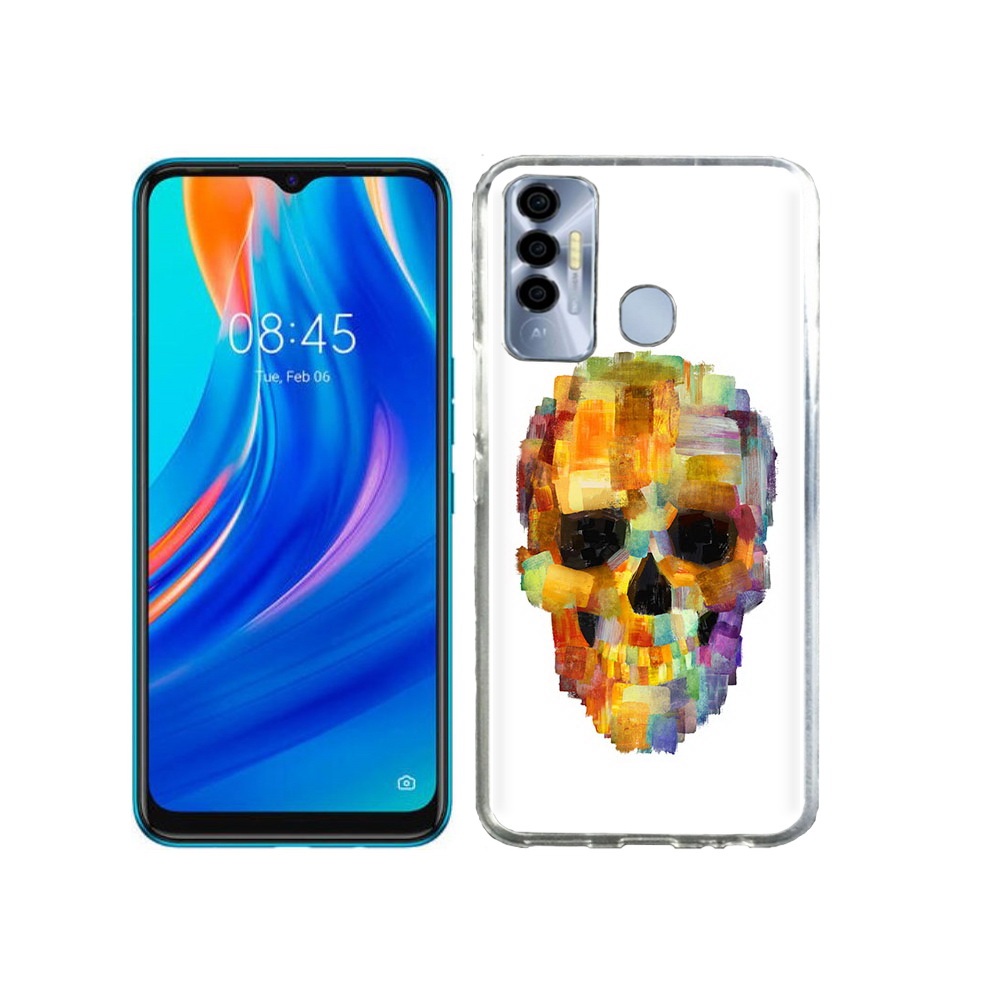 

Чехол MyPads Tocco для Tecno Spark 7P нарисованный череп, Прозрачный, Tocco