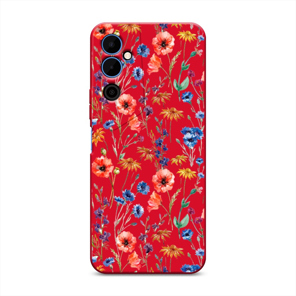 

Чехол Awog на Tecno Pova Neo 2 "Маки и васильки фон", 302453-1