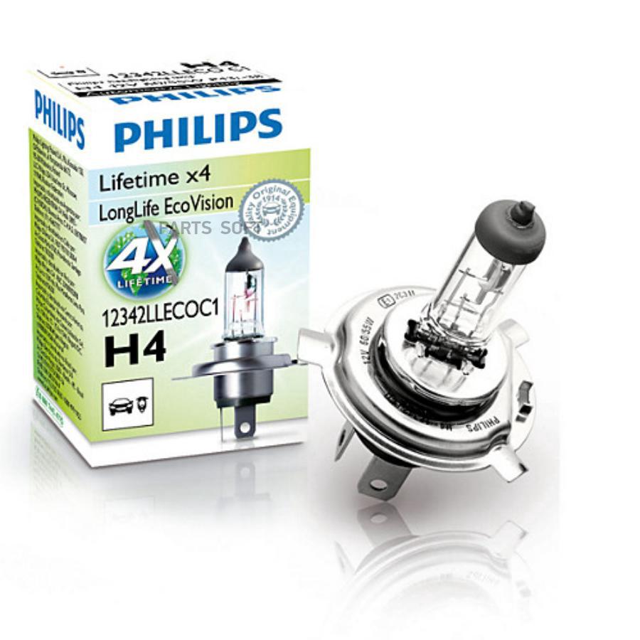 

Лампа Галогенная H4 12v 60/55w "Philips" Longlife Ecovision Philips арт. 12342LLECOC1