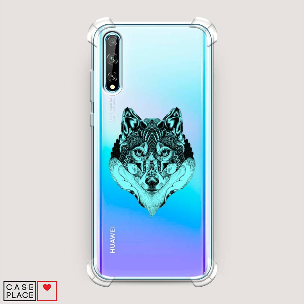 

Чехол Awog "Бирюзовый волк" для Huawei Y8p, Голубой;черный, 6103451-1