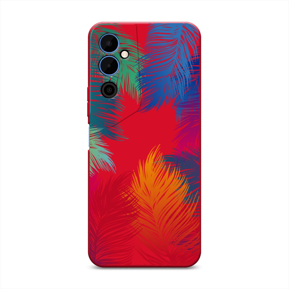 

Чехол Awog на Tecno Pova Neo 2 "Рамка из перьев", Красный, 302453-1