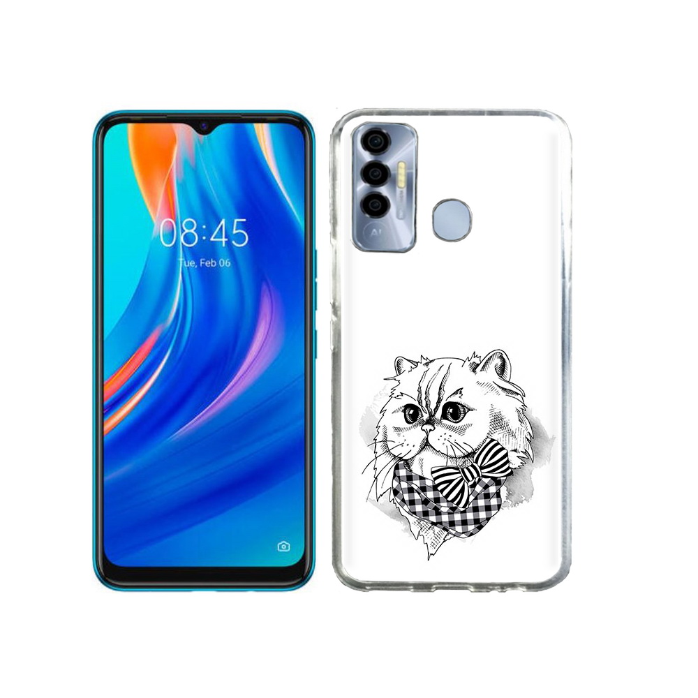 

Чехол MyPads Tocco для Tecno Spark 7P нарисованная красивая кошечка, Прозрачный, Tocco