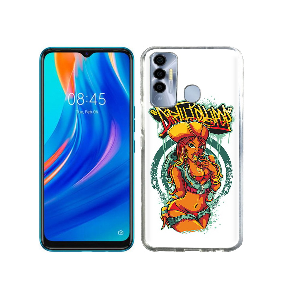 

Чехол MyPads Tocco для Tecno Spark 7P нарисованная девушка комикс, Прозрачный, Tocco