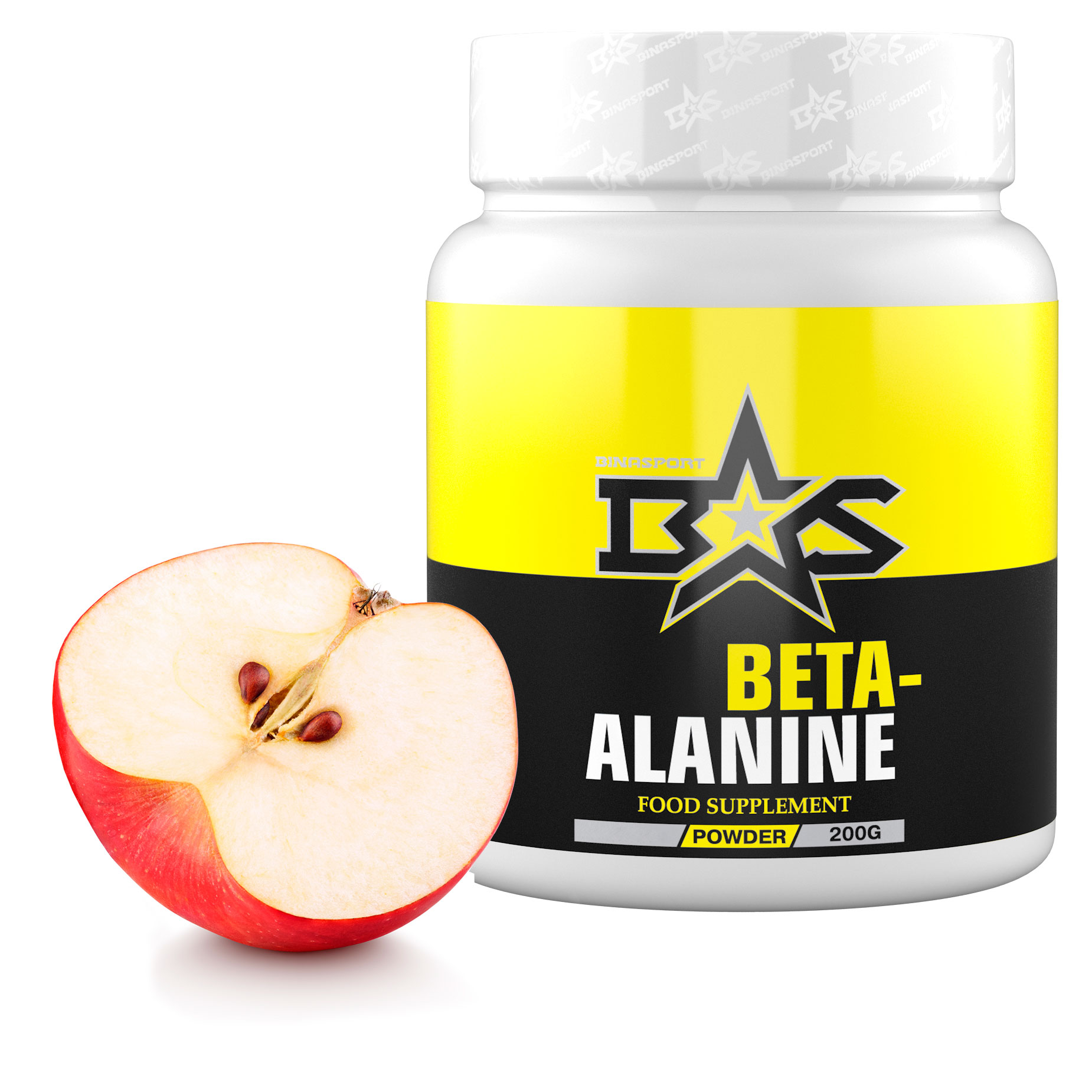 

Бета-аланин Binasport "Beta Alanine Powder" 200 г вкус яблока, Beta Alanine Powder