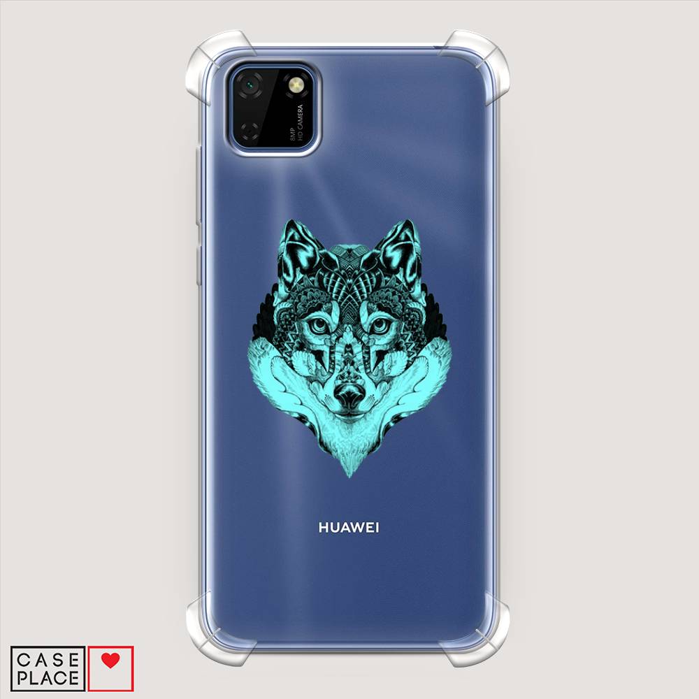 

Чехол Awog на Huawei Y5p "Бирюзовый волк", Голубой;черный, 6103751-1