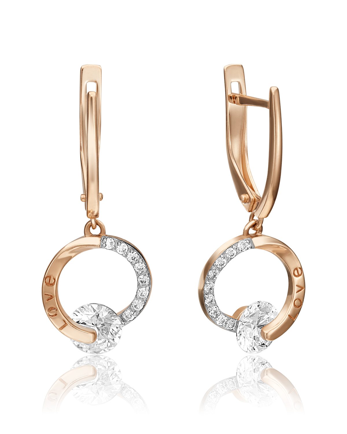 

Серьги подвески из красного золота PLATINA jewelry 02-4495-00, фианит, 02-4495-00