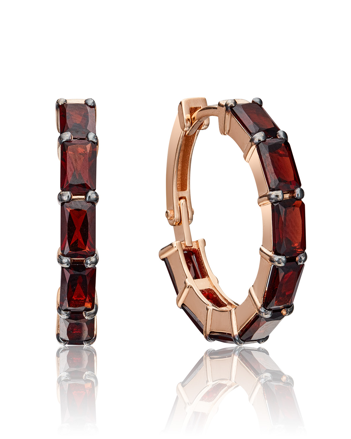 

Серьги конго из красного золота PLATINA jewelry 02-4490-00, гранат, 02-4490-00