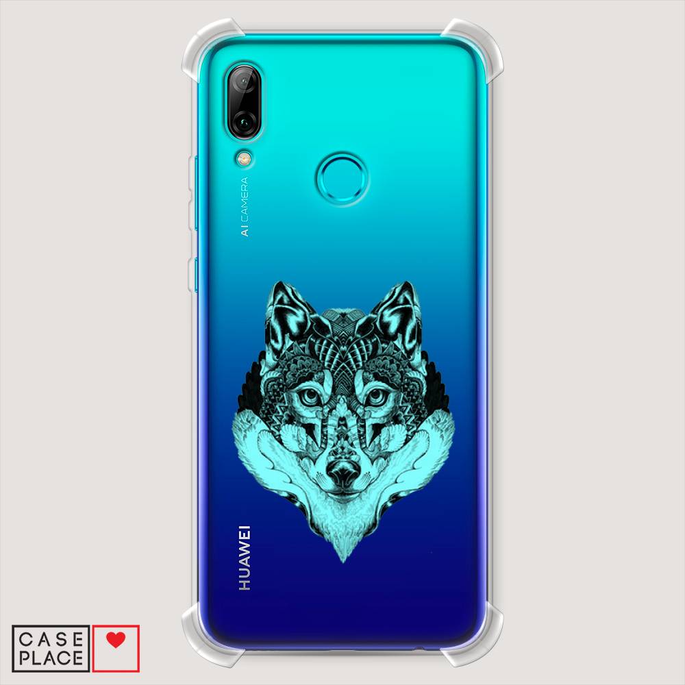 

Чехол Awog "Бирюзовый волк" для Huawei P Smart 2019, Голубой;черный, 67251-1