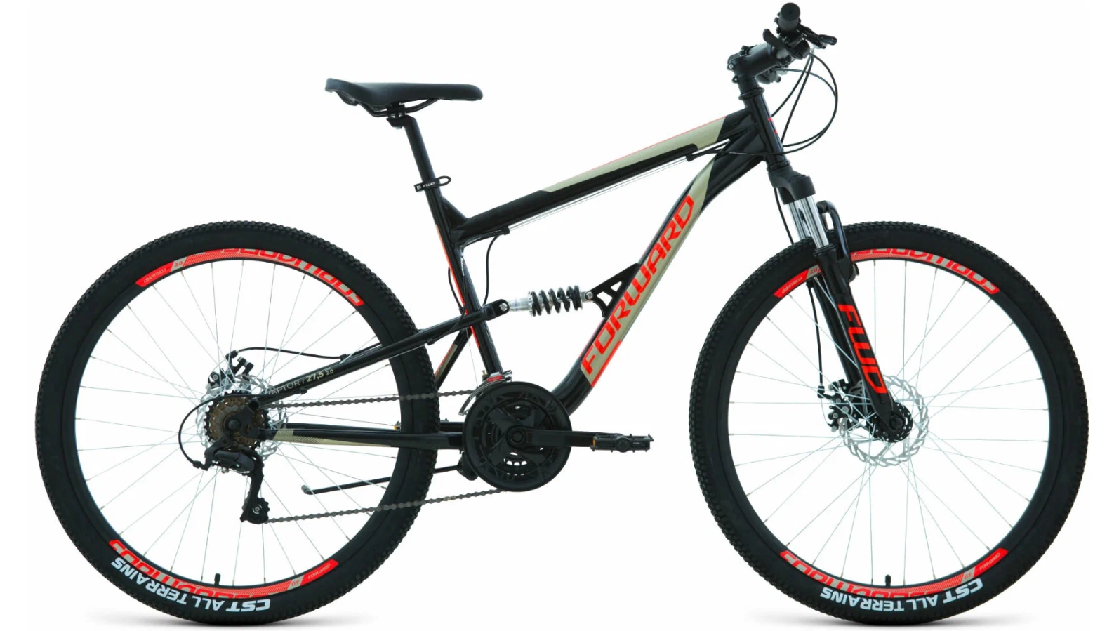 Велосипед FORWARD RAPTOR 275 20 D 275 18 ск рост 18 2022 черныйкрасный 2399900₽