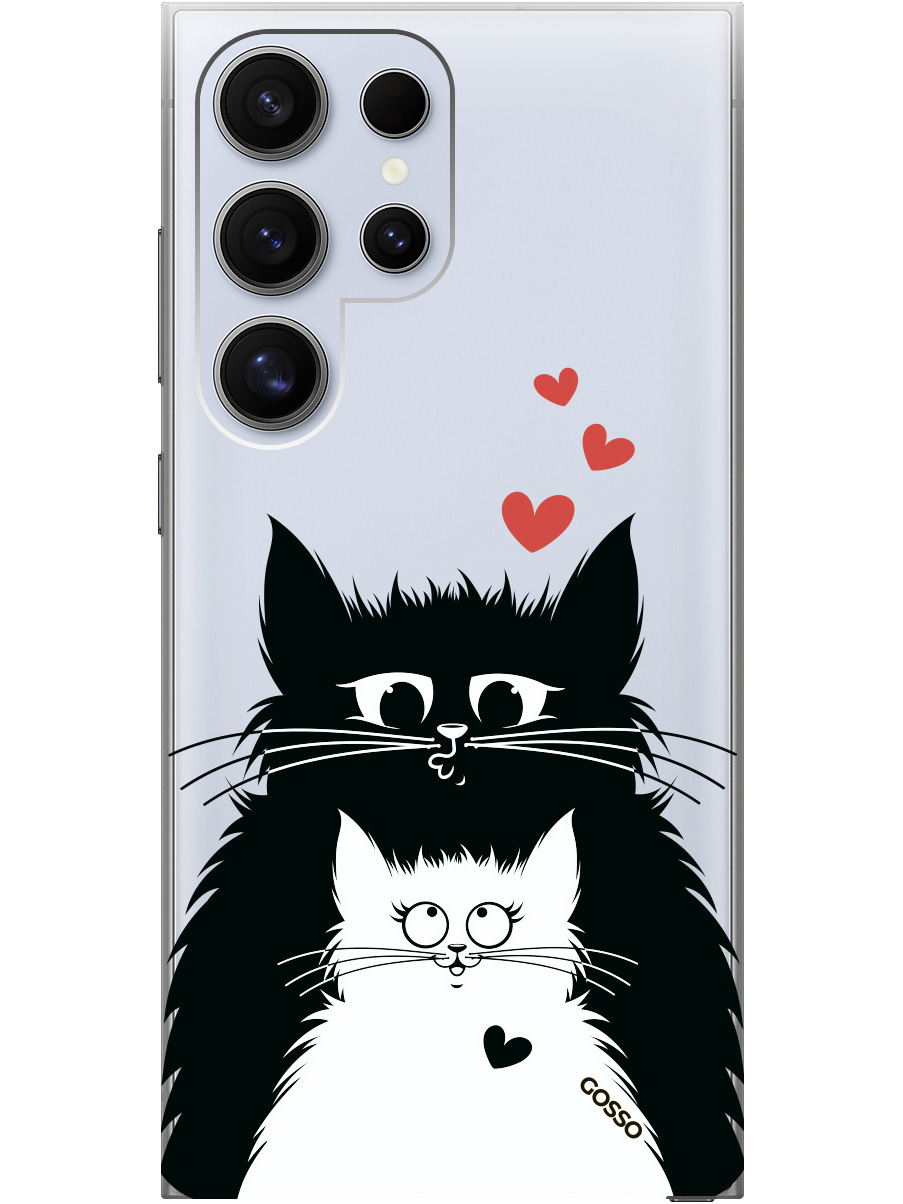 

Силиконовый чехол на Samsung Galaxy S24 Ultra с рисунком "Cats in Love" прозрачный, Прозрачный;белый;красный;черный, 20011899