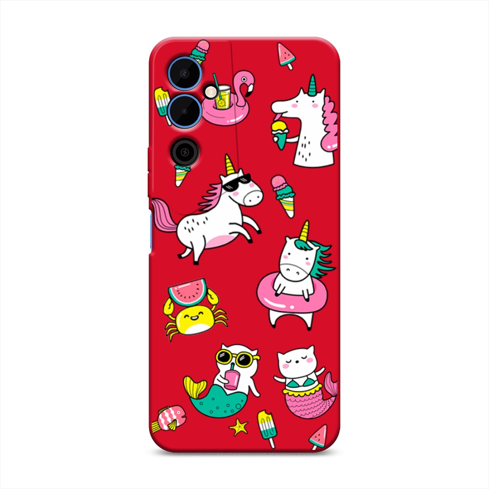 

Чехол Awog на Tecno Pova Neo 2 "На отдыхе", Белый;голубой;розовый, 302453-1