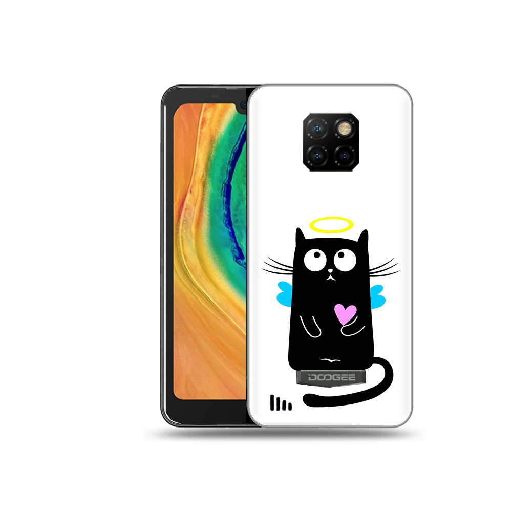 

Чехол MyPads Tocco для Doogee S88 Plus Кот ангелок, Прозрачный, Tocco