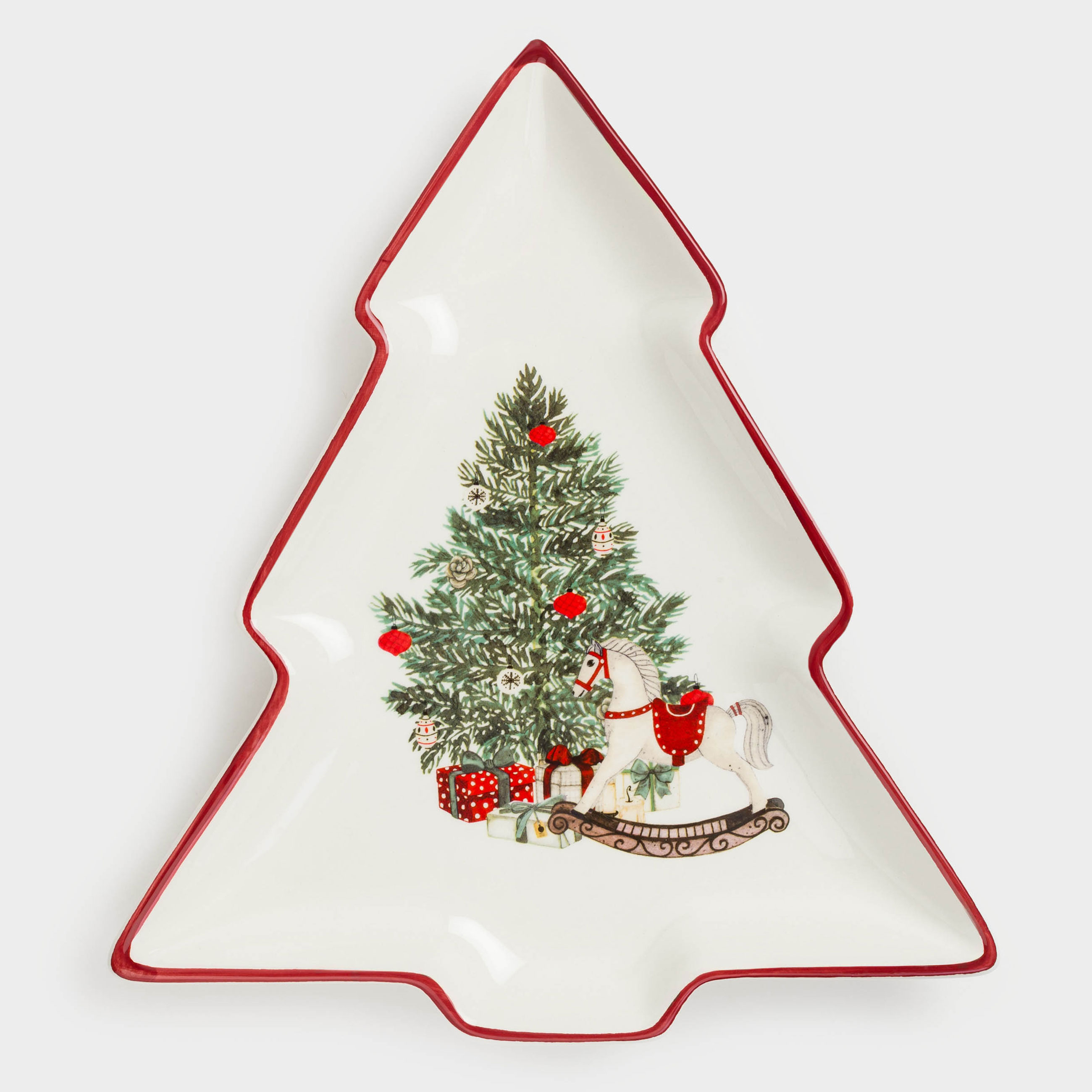 

Блюдо, 31х27 см, керамика, Лошадь с елкой, Сhristmas tree