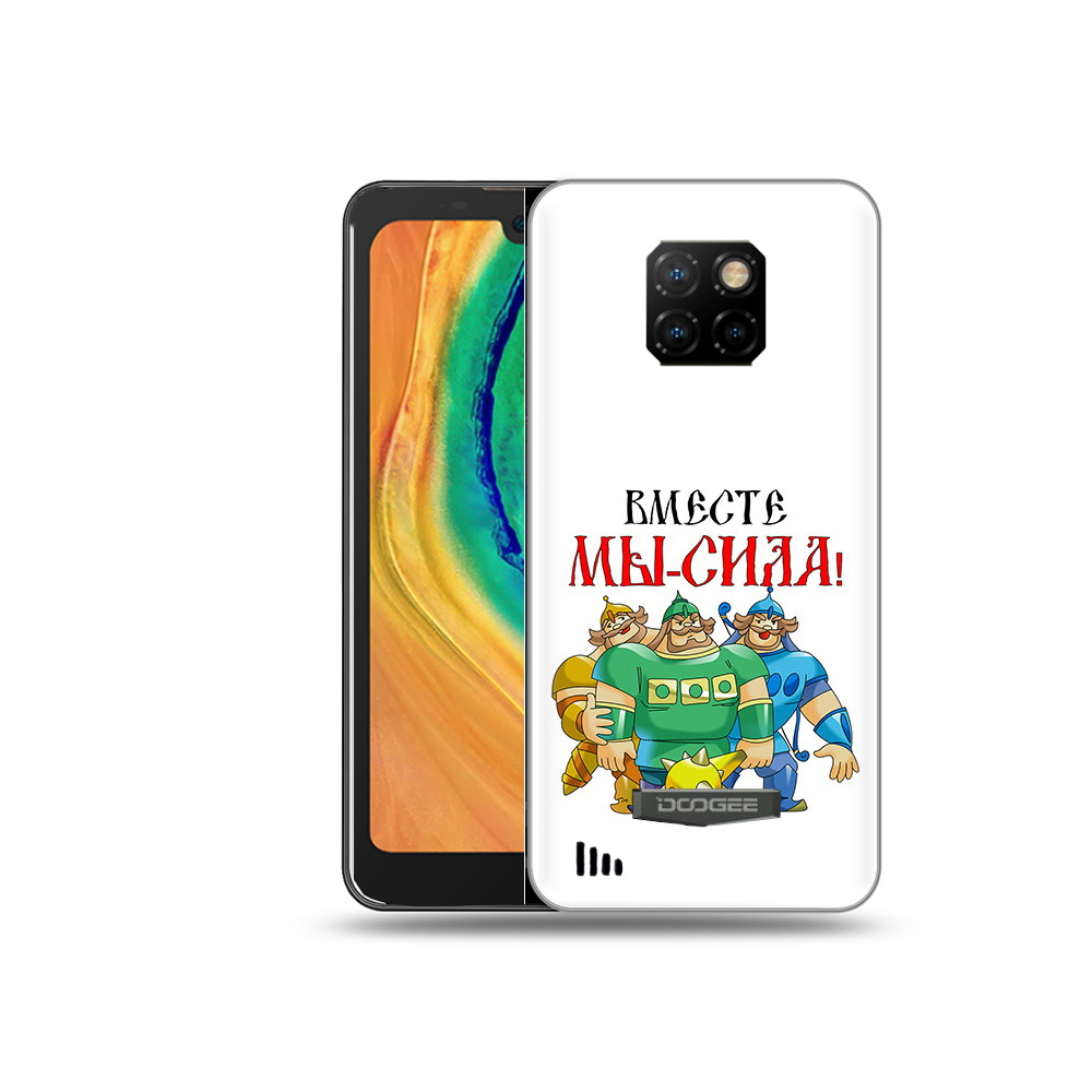 

Чехол MyPads Tocco для Doogee S88 Plus 23 февраля богатыри, Прозрачный, Tocco