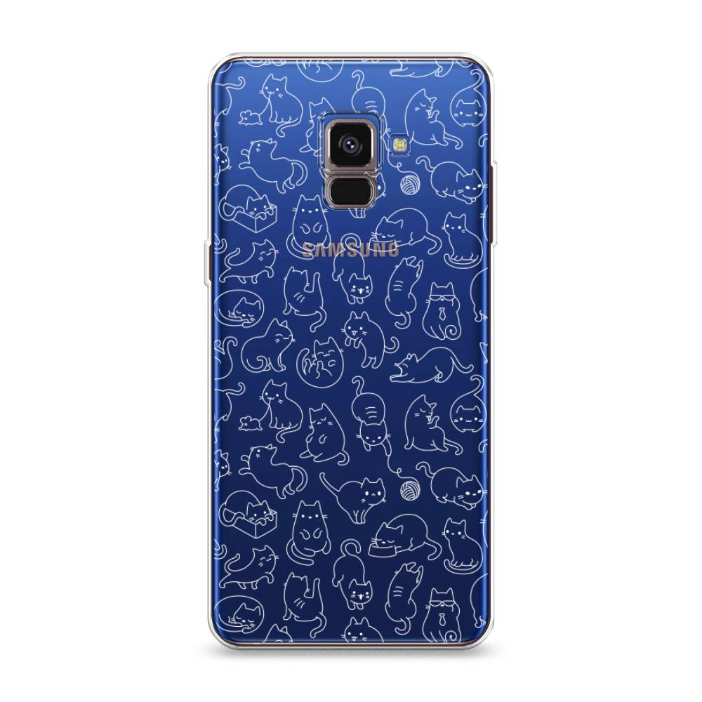 

Чехол Awog на Samsung Galaxy A8 2018 "Шкодливые котики", Разноцветный, 25450-2