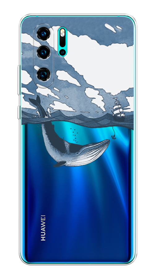 

Чехол на Huawei P30 Pro "Большой кит", Синий, 67650-1
