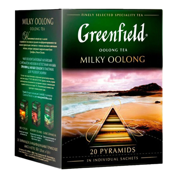 

Чай зеленый Greenfield Milky Oolong в пирамидках 1,8 г х 20 шт