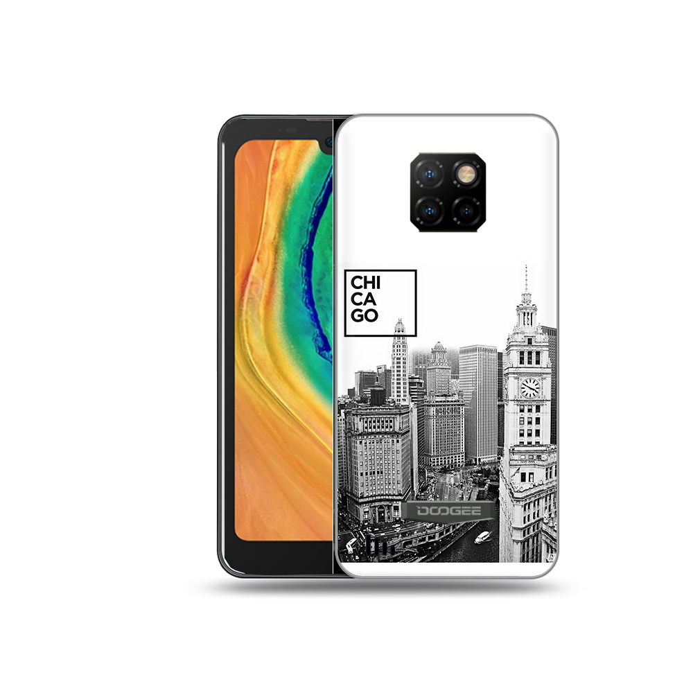 

Чехол MyPads Tocco для Doogee S88 Plus черно белый чикаго, Прозрачный, Tocco