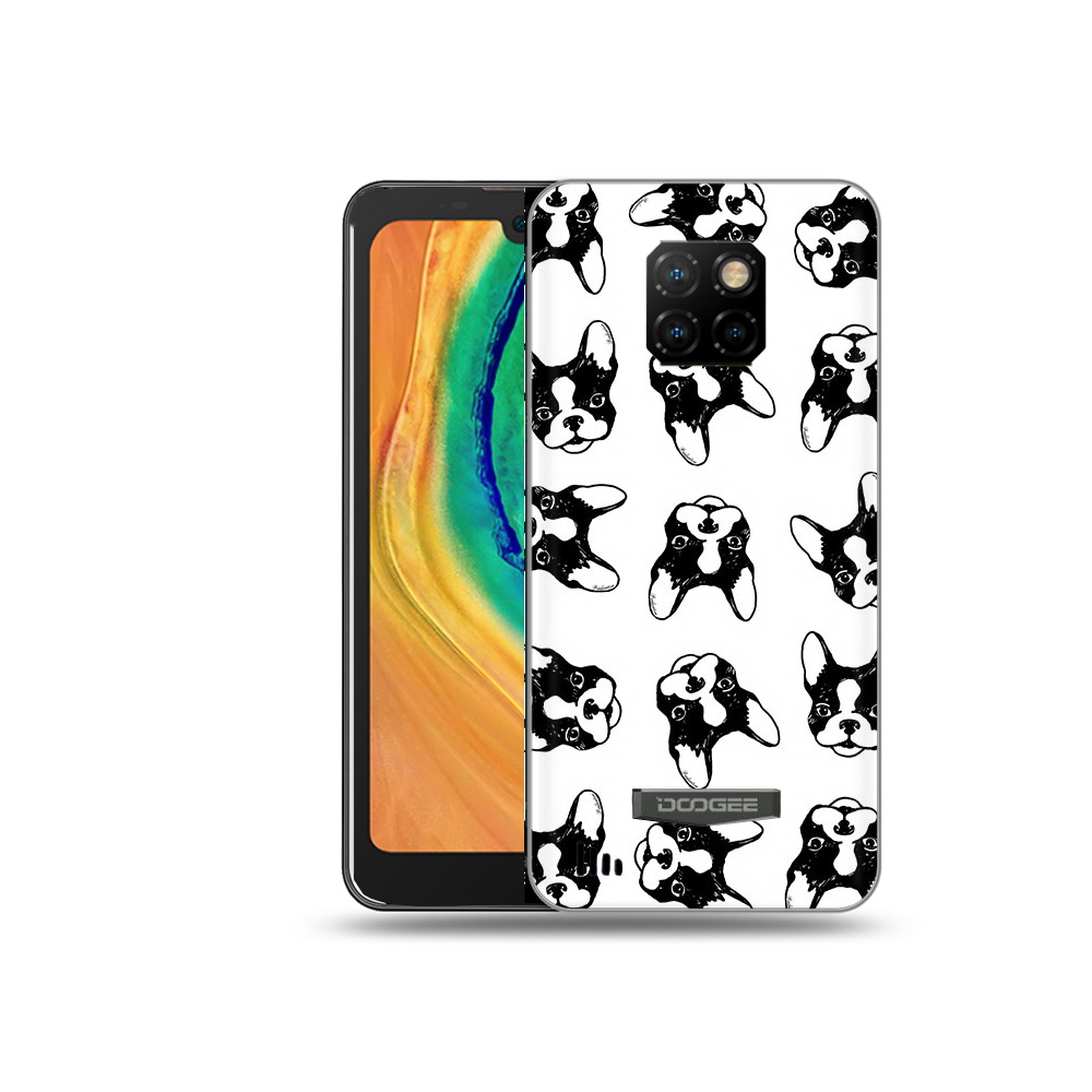 

Чехол MyPads Tocco для Doogee S88 Plus черно белые собачки, Прозрачный, Tocco