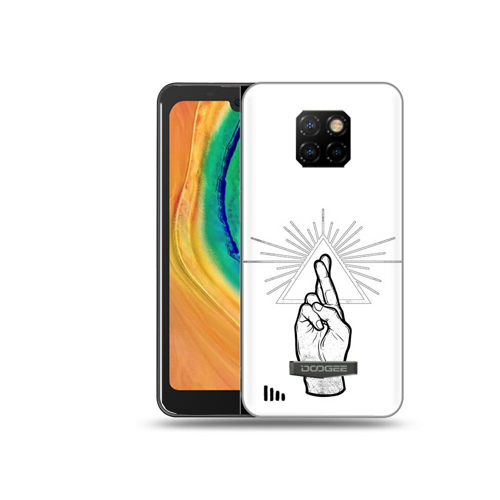 

Чехол MyPads Tocco для Doogee S88 Plus черно белая рука, Прозрачный, Tocco