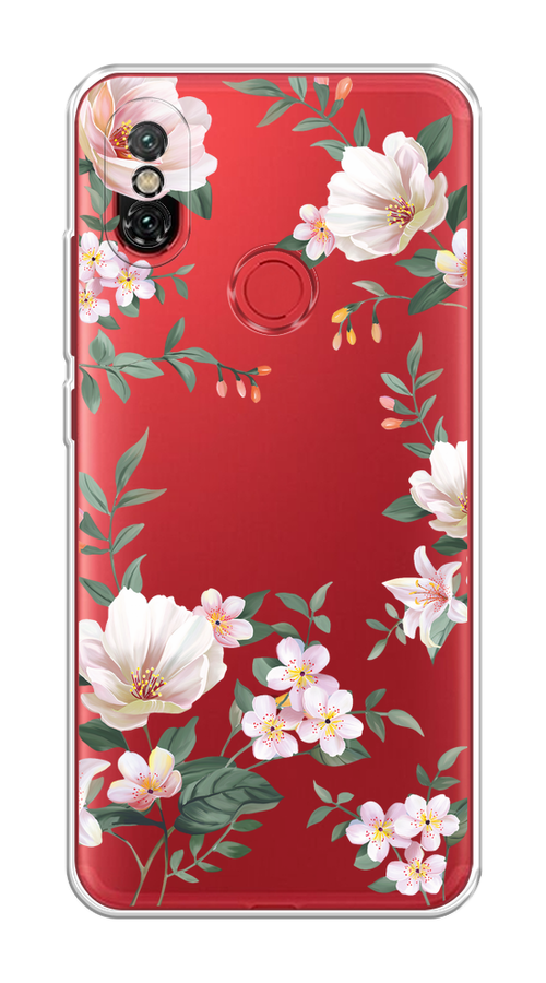 

Чехол на Xiaomi Mi 6X/A2 "Beautiful white flowers", Бежевый;зеленый, 33250-1