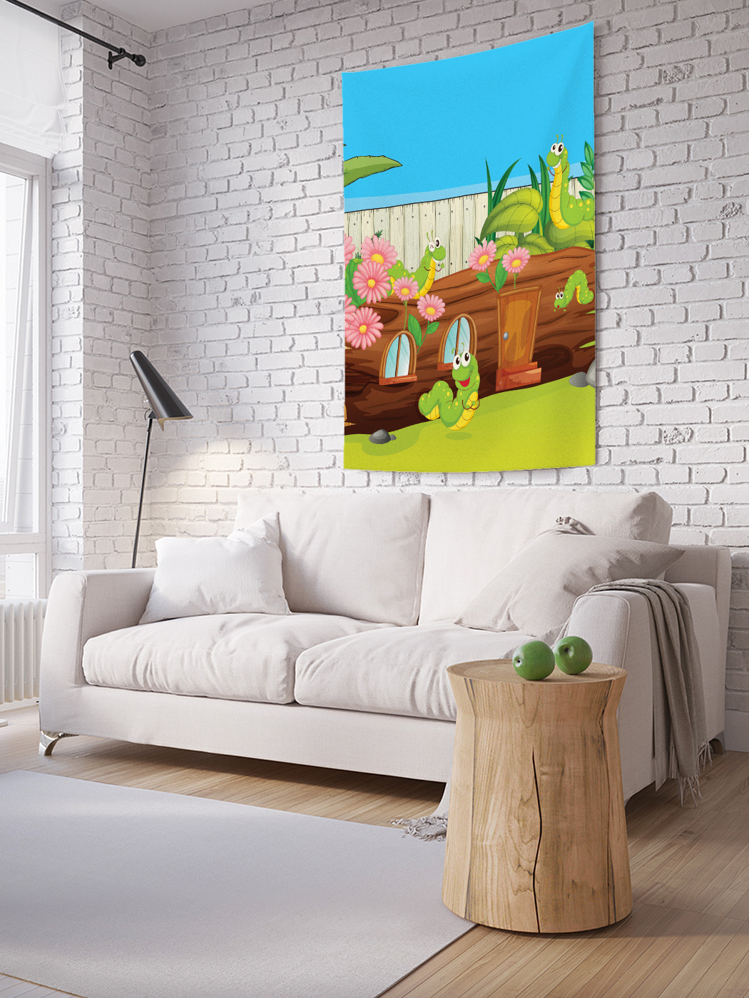 

Вертикальное фотопанно на стену JoyArty Гусеница в колоде 150x200 см, Гусеница в колоде