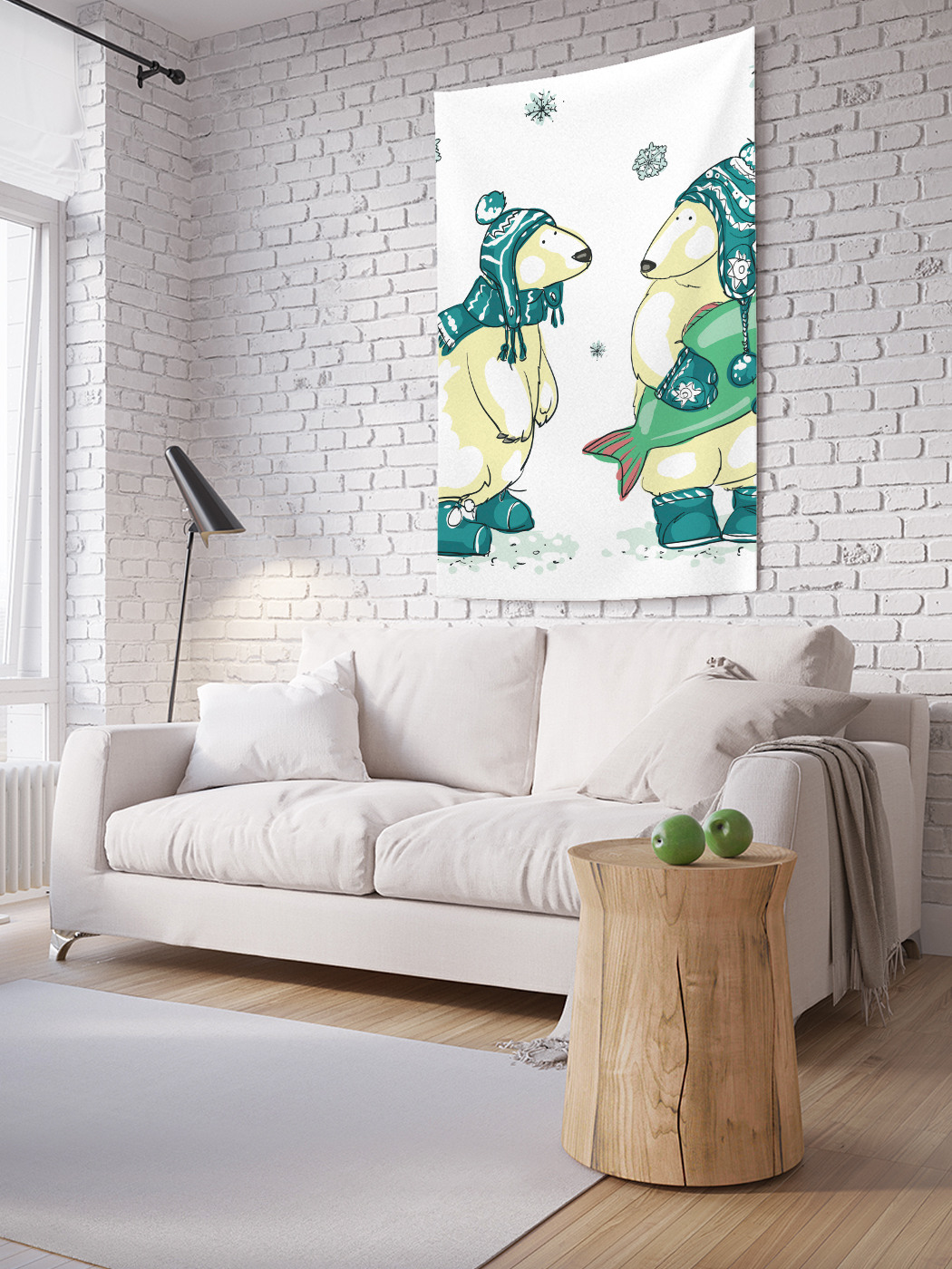 

Вертикальное фотопанно на стену JoyArty Мишки с рыбой 150x200 см, Мишки с рыбой