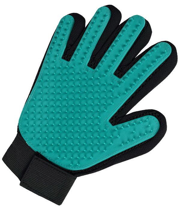 Щетка-рукавица для животных Адель для вычесывания шерсти, 24x17 см, зеленый