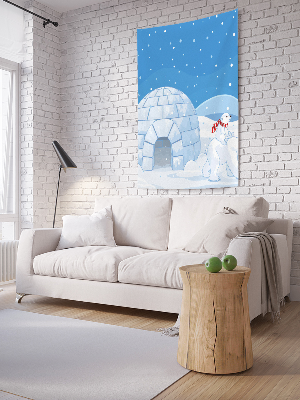 

Вертикальное фотопанно на стену JoyArty Ледяная юрта медведя 150x200 см, Ледяная юрта медведя
