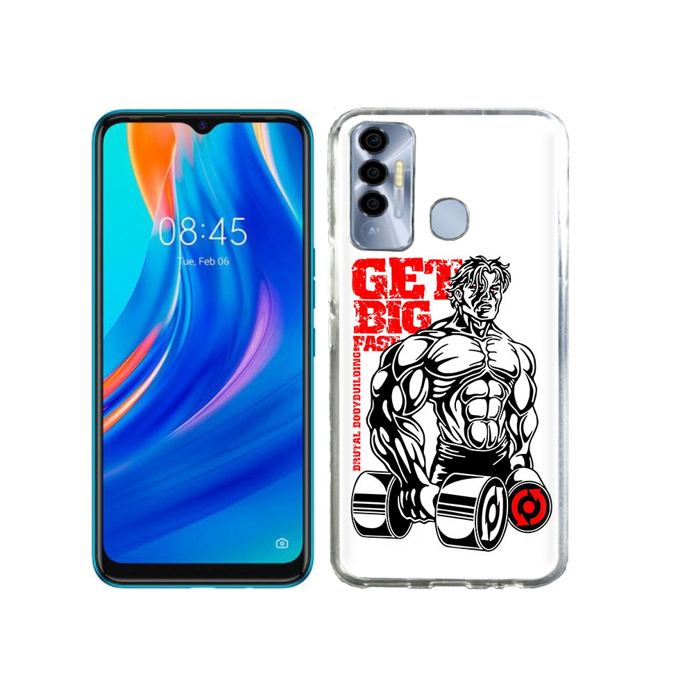 

Чехол MyPads Tocco для Tecno Spark 7P накаченное тело, Прозрачный, Tocco