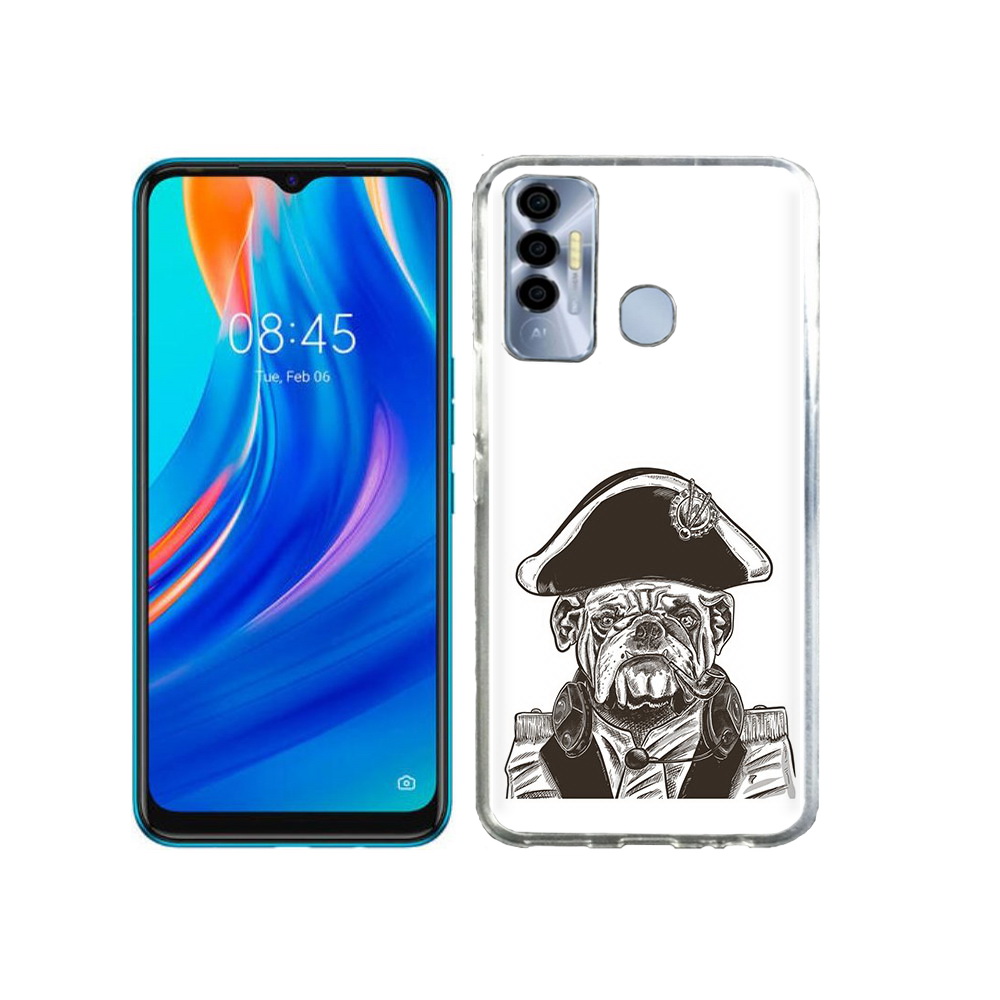 

Чехол MyPads Tocco для Tecno Spark 7P мопс генерал, Прозрачный, Tocco