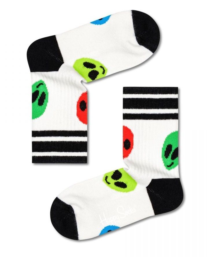 Детские носки Kids Alien Rib Sock с инопланетянами Happy socks белый 7-9Y кроссовки детские anta alien basketball shoes белый 34