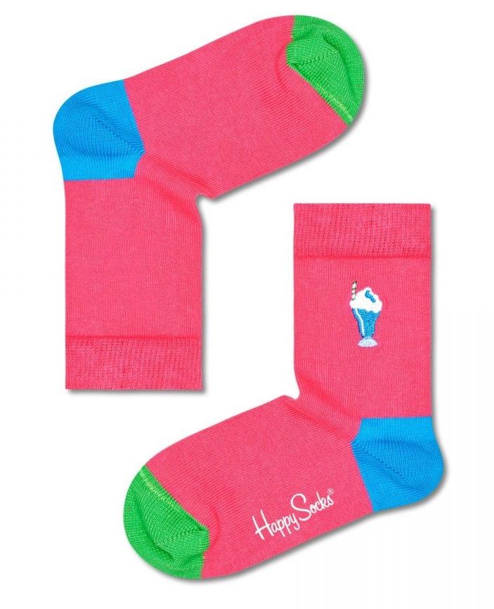 

Детские носки Kids Embroidery Milkshake Sock с молочным коктейлем Happy socks розовый 4-6Y