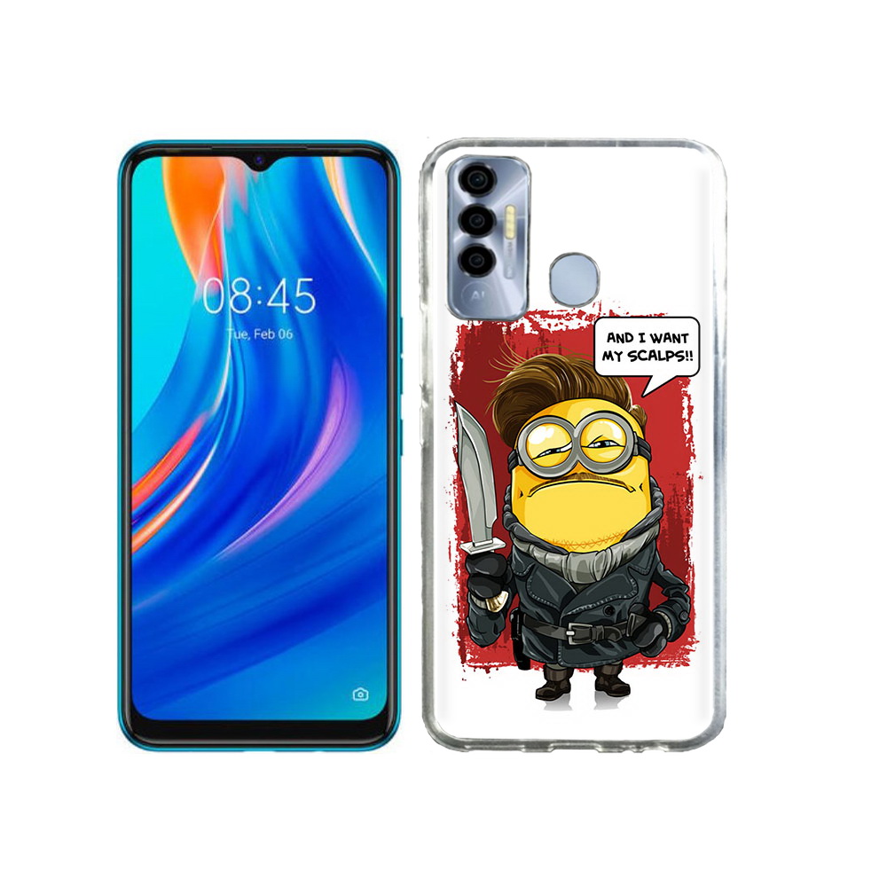 

Чехол MyPads Tocco для Tecno Spark 7P миньон убийца, Прозрачный, Tocco
