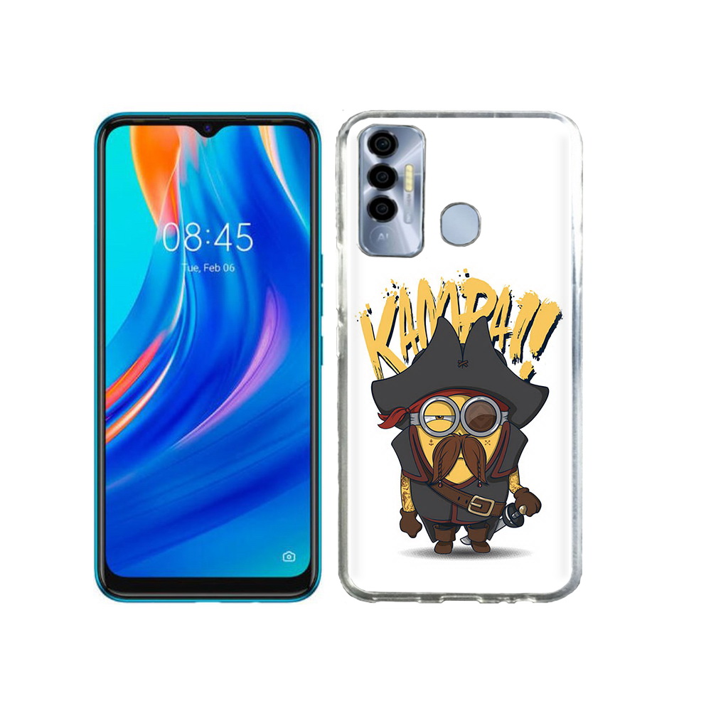 

Чехол MyPads Tocco для Tecno Spark 7P миньон пират, Прозрачный, Tocco