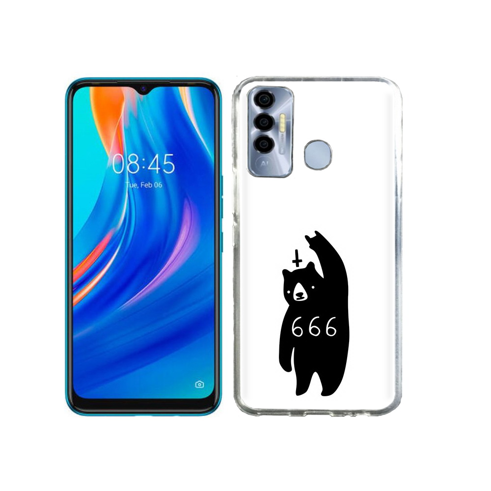 

Чехол MyPads Tocco для Tecno Spark 7P медведь 666, Прозрачный, Tocco