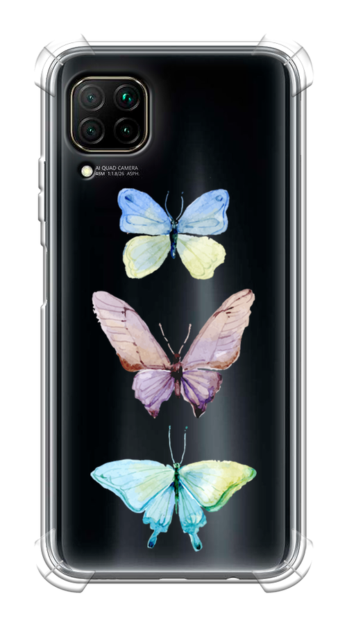 Чехол Awog на Huawei P40 Lite "Акварельные бабочки" 611651-1 фиолетовый