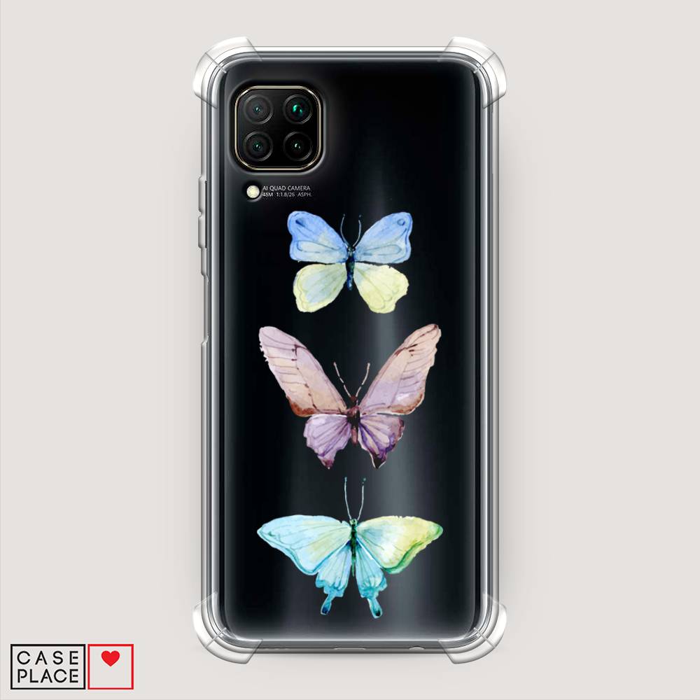фото Чехол awog "акварельные бабочки" для huawei p40 lite