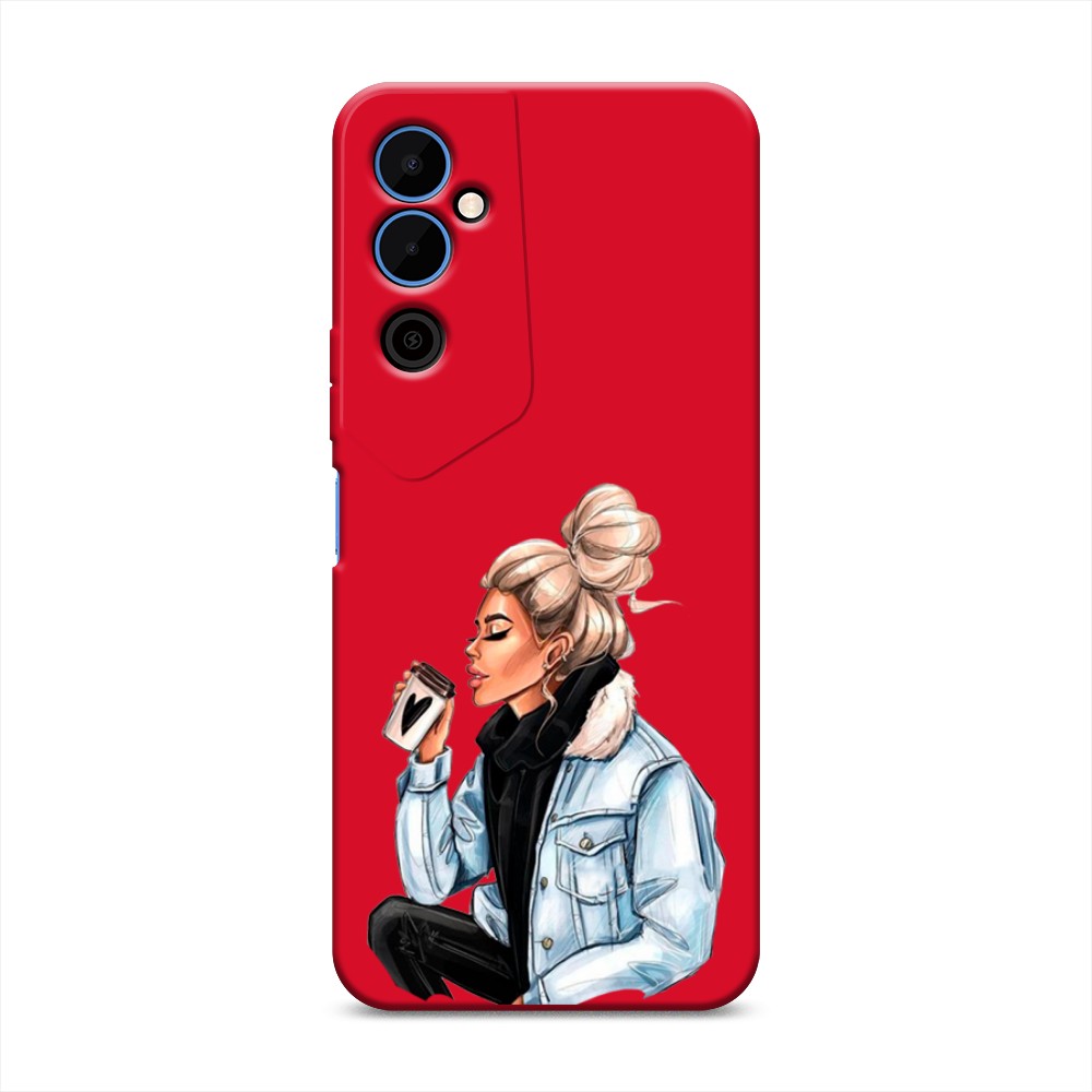 

Чехол Awog на Tecno Pova Neo 2 "Cute girl", Бежевый;черный;голубой, 302453-1